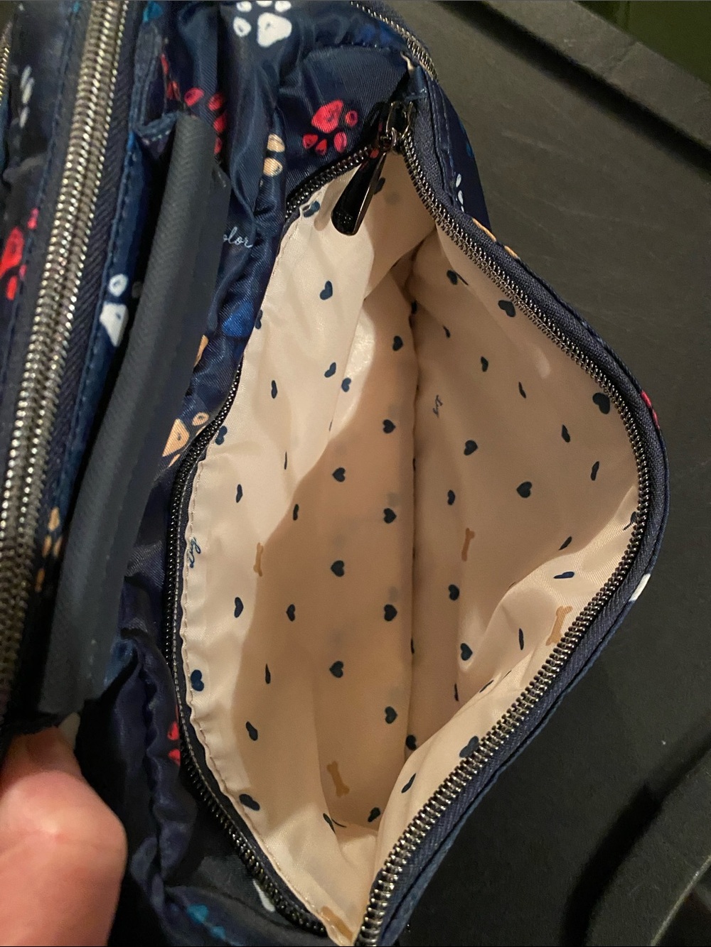 Lug Trolley CB (crossbody cosmetic carrier) NEW. “Paws Navy”
